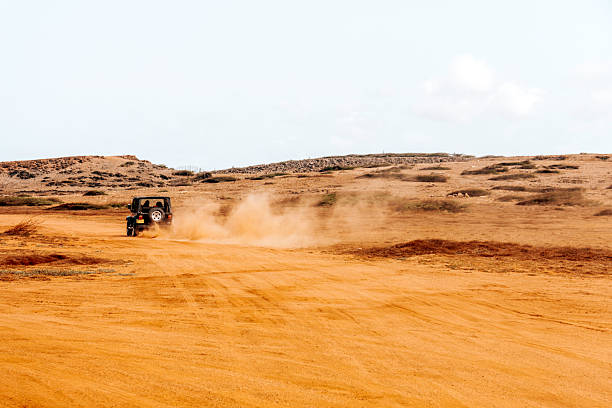 dusty drifting car