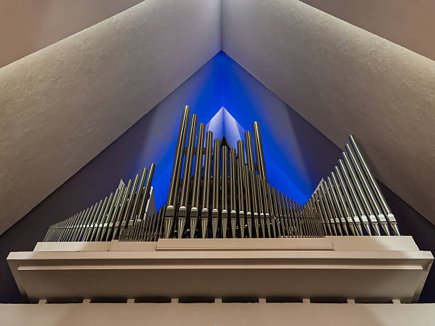 Tromso, Norway - December 22, 2025: Winter polar night. Christmas concert in Arctic Cathedral, the organ