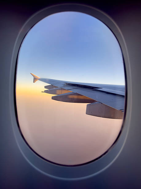 istock Wing view from window of a aircraft. 2258943085