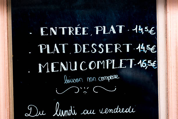 Paris, France: Handwritten Prix-Fixe Blackboard Menu with Prices