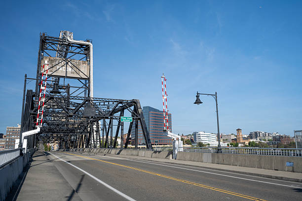 Tacoma, USA - August 9, 2025. Cityscape of Tacoma from Murray Morgan Bridge, Tacoma, Washington State, USA