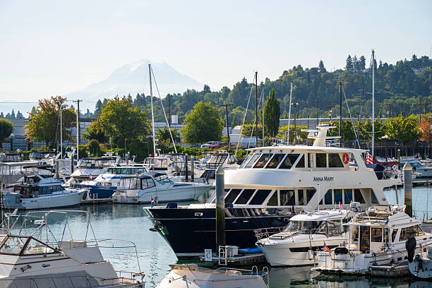Tacoma, USA - August 9, 2025. Marina in Tacoma, Washington State, USA