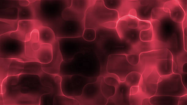 Abstract celllike shapes in shades of pink and dark colors.