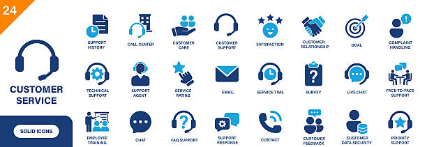 ilustraciones, imágenes clip art, dibujos animados e iconos de stock de icono de servicio al cliente - atencion al cliente