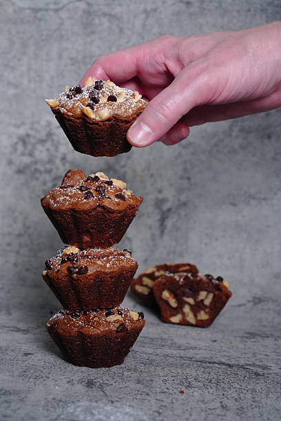 Hand Holding Chocolate Peanut Muffin Bakery Baked Goods Cupcake Sweet Treats