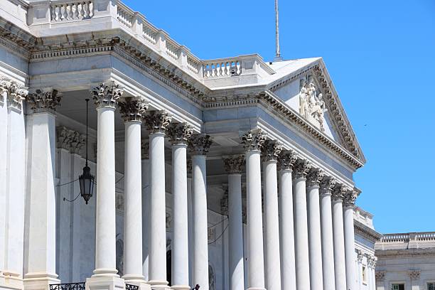 High key image of old pillars in close up