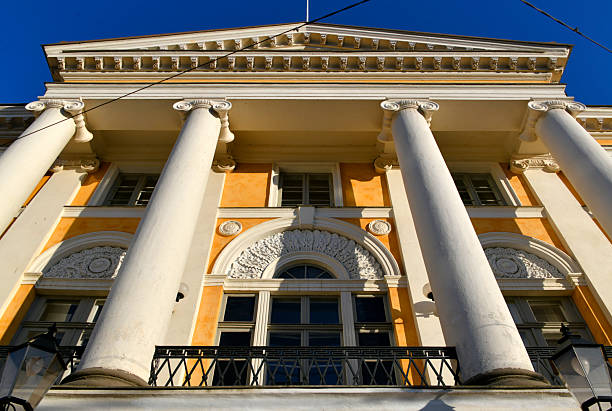 29.11.2022. Moscow Russia. Residential building on Kudrinskaya Square in Moscow. Stalin's skyscrapers. City buildings, residential buildings and streets of Moscow. Ancient architecture of the city