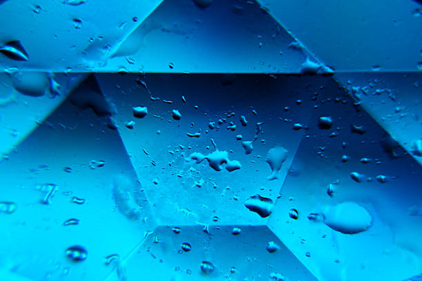 Crystal glass illuminated by the colors of the solar spectrum