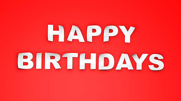 Happy Birthdays Paper Text on Red Background