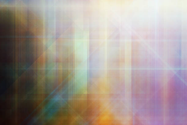 This vibrant abstract background features a complex interplay of geometric shapes and luminous light effects, creating a dynamic sense of depth and motion. Perfect for modern digital presentations, artistic projects, or creative web designs, the warm color palette evokes a dreamy atmosphere.