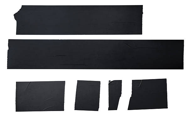 istock Minimalist Black Tape Strips on White Background for Graphic Design, Texture, and Mockups 2259103140
