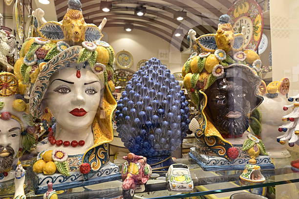 Taormina, a town on the island of Sicily, Italy, and its coastal scenery
