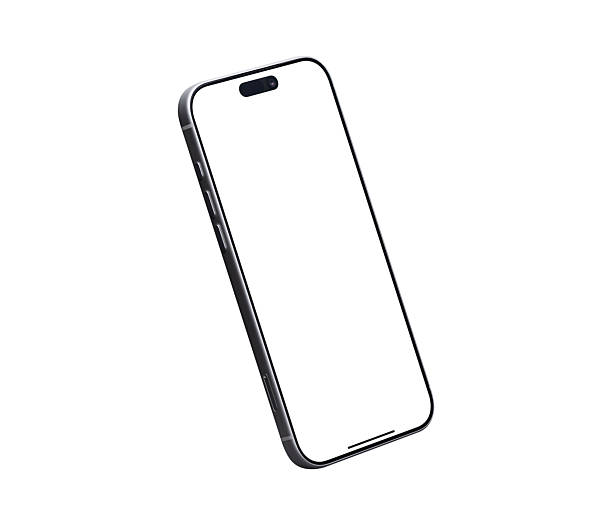 istock Side view of smartphone mockup with blank white screen isolated on white background. Mobile phone with empty display for copy space. Concept for technology, business, finance, advertising and lifestyle themes. 2259129088