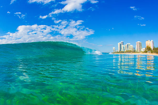 Wave breaking at Surfers Paradise Beach