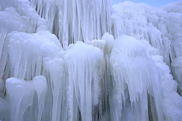 Ice waterfall, natural landscape in winter