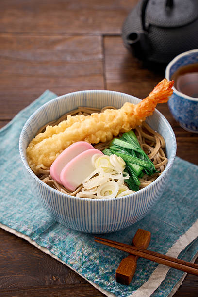 Japanese Tempura Soba with Shrimp