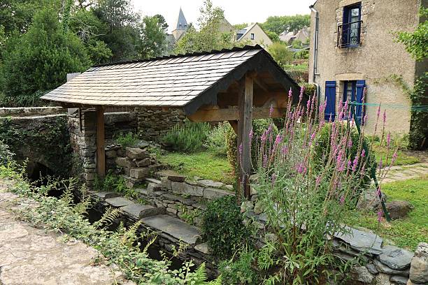 Former wash house, town of Rochefort en Terre, Morbihan, Brittany, France