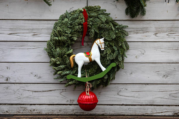 Close-up of a beautiful Christmas wreath.