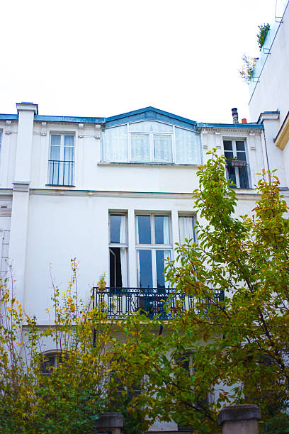 Paris, France: A pretty courtyard visible from the street (Rue Notre Dame des Champs) in the 6th arrondissement.