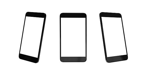 Realistic 3D Smartphone Mockup Set with Blank White Screen  Isometric and Front View