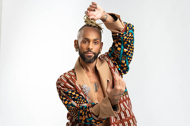 istock Black latin gay man isolated on white 2259247431