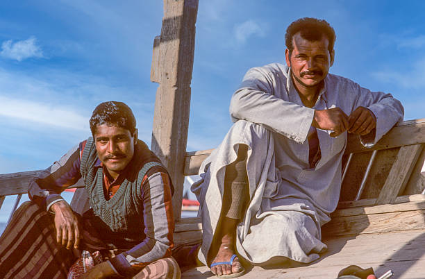 Kuweit City, Kuwait - October 28, 1991: portrait of palestinian ship wharf worker in Kuwait.