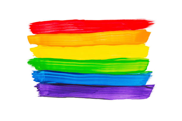 LGBT Flag Brush Stroke Isolated on White Background
