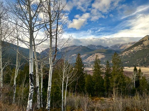 Overlooking Rocky Mountain National Park on a autumn day.