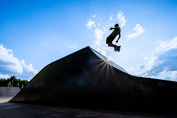 silhouette man jumping over on-air by white background and clipping path. Freedom, risk, challenge, success.