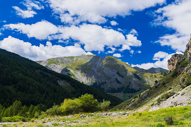 Alpine landscape showing mountains in Argentera, Piedmont, Italy