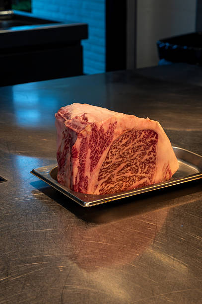 Raw Japanese Wagyu Steak Detail