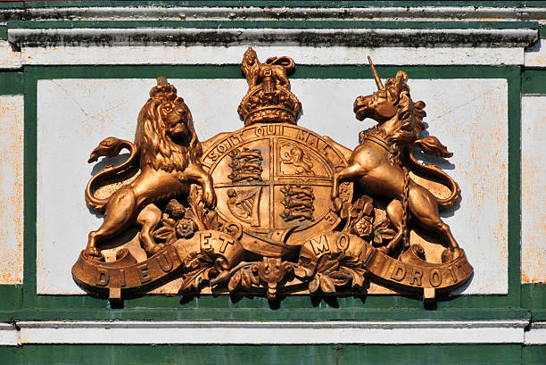 A closeup shot of the coat of arms symbol of Trondheim city, Norway
