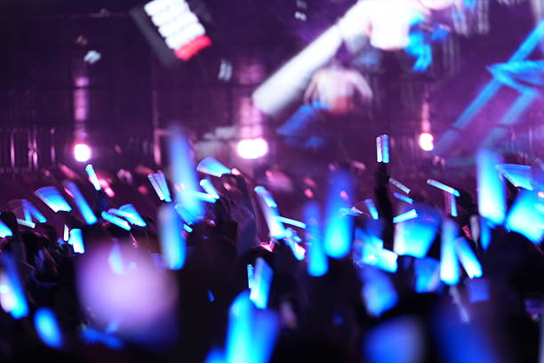 The audience enthusiastically waved their support sticks and filmed with their phones at the singer's concert