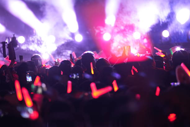 The audience enthusiastically waved their support sticks and filmed with their phones at the singer's concert