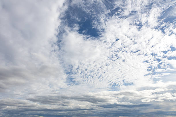 Summer Blue Sky and white cloud white background. Beautiful clear cloudy in sunlight calm season. Panoramic vivid cyan cloudscape in nature environment. Outdoor horizon skyline with spring sunshine.