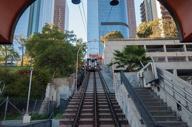 Los Angeles, California, USA - January 10, 2026. Angels Flight - a historic, short funicular railway in Downtown L.A.