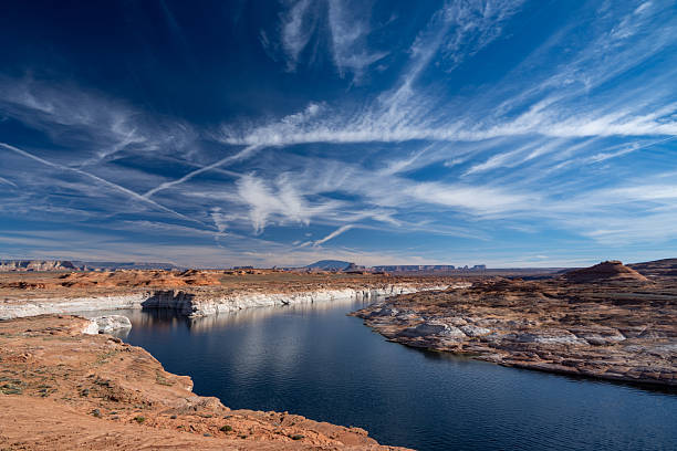 Halls Crossing Marina Lake Powell.  Houseboats , boats and docks in scenic Lake Powell country.  Halls Crossing Marina Lake Powell
