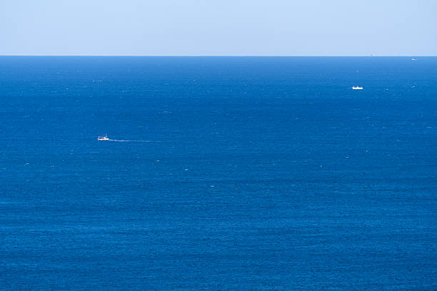 idyllic seascape viewed from Udo Peak in Jeju Island, South Korea