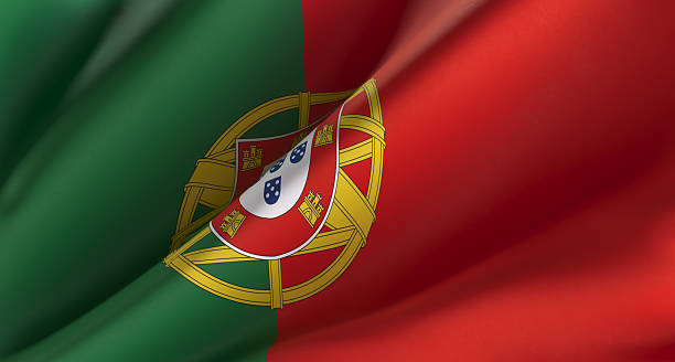 Flag of Portugal. Waving Flag Background.