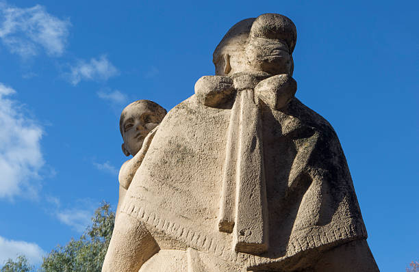 Jarandilla de la Vera, Spain - Dec 12th, 2025: Sculpture dedicated to the mother, Antonio Campillo Parraga sculpture,1968. Caceres, Spain