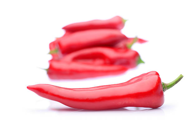 Drying red chillies in the garden