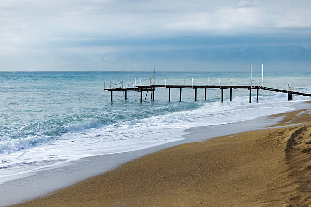 Small pier running into the sea