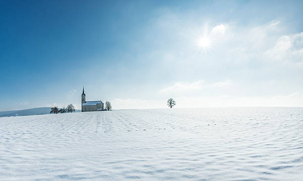 Bischwinder Chapel in the Steigerwald in Germany in winter