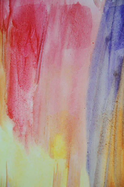 Rainbow abstract watercolor background. Hand-painted vertical stripes, color gradient.