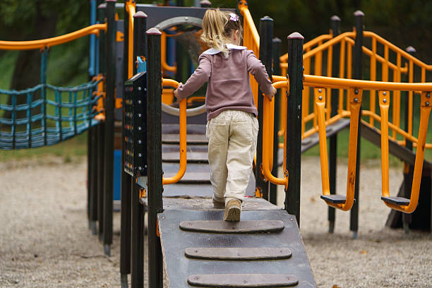 Japanese boy on the slide (fourth grade at elementary school)
