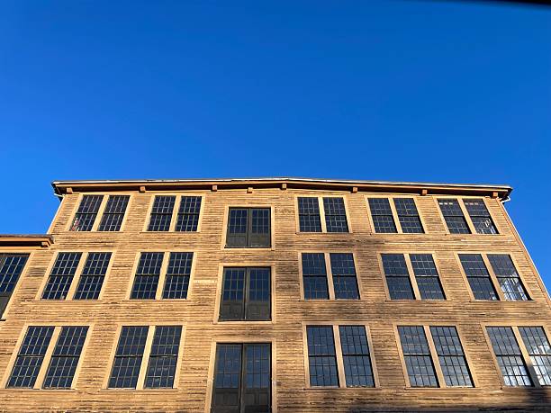 The exterior of the historic Stanley Mill is seen on January 31, 2026 in Uxbridge, Massachusetts. The former textile mill, a remnant of the region’s 19th-century industrial heritage along the Blackstone Valley, reflects the area’s role in early American manufacturing, with history tracing back to the American Industrial Revolution.