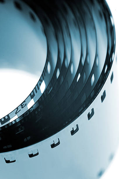 A roll of film backlit creating interesting effects