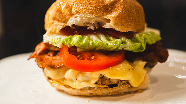 Cheeseburger with Bacon and Special Sauce on Plate