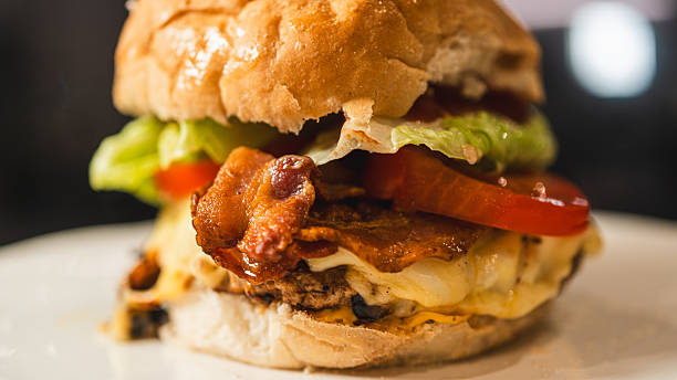 Cheeseburger with Bacon and Special Sauce on Plate