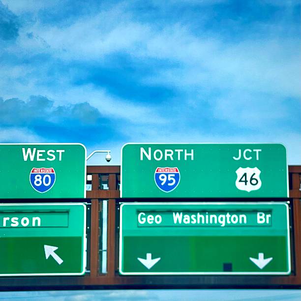 A sign leads truckers to an interstate highway weigh station.